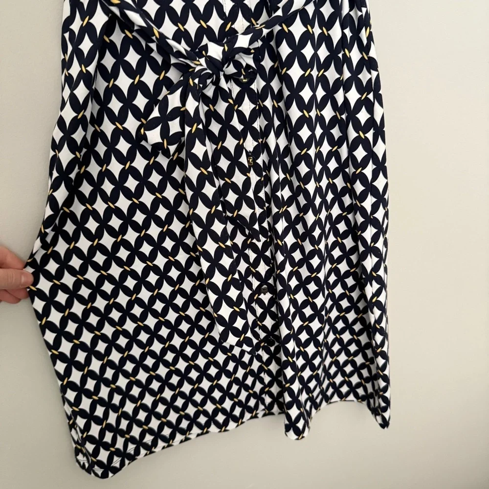 Charter Club Navy White Patterned Shirtdress SMALL - Picture 5 of 11